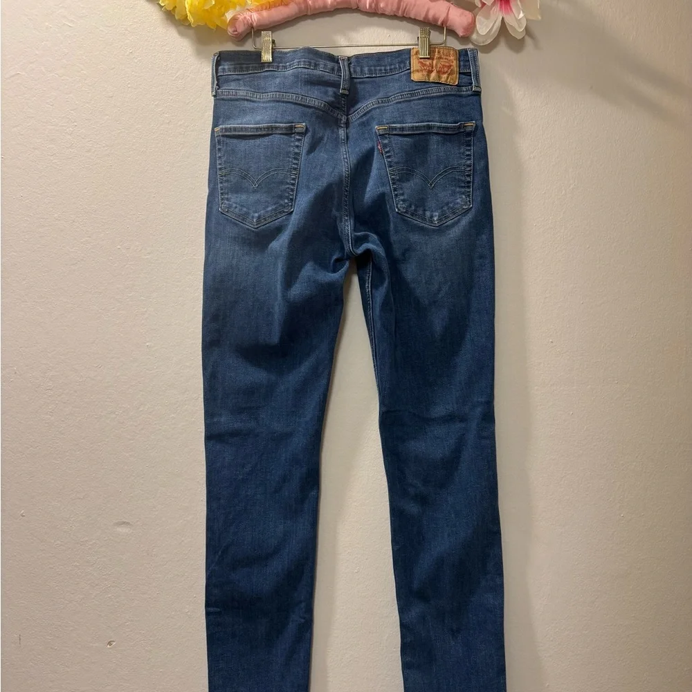 Slim Straight Men's Jeans in Dark Blue - Picture 5 of 9